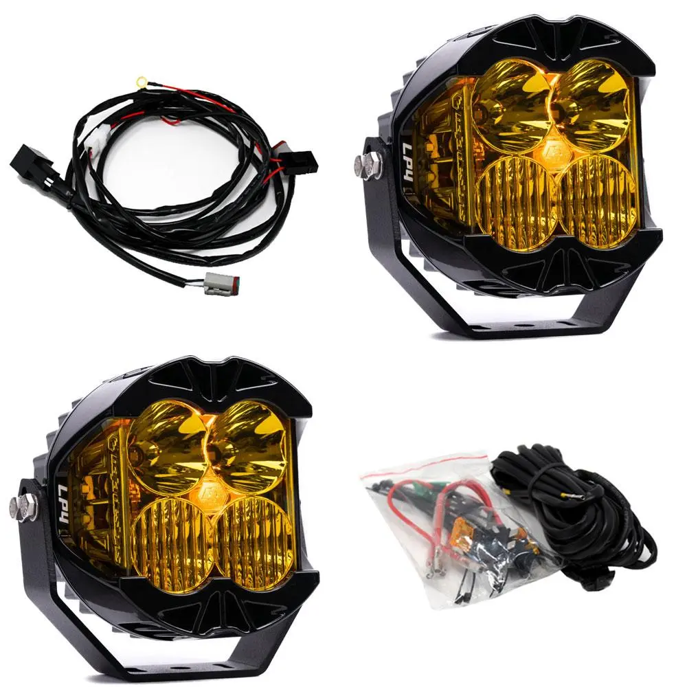 LP4 Pro LED Auxiliary Light Pod Pair - Universal Amber Lens — view 1