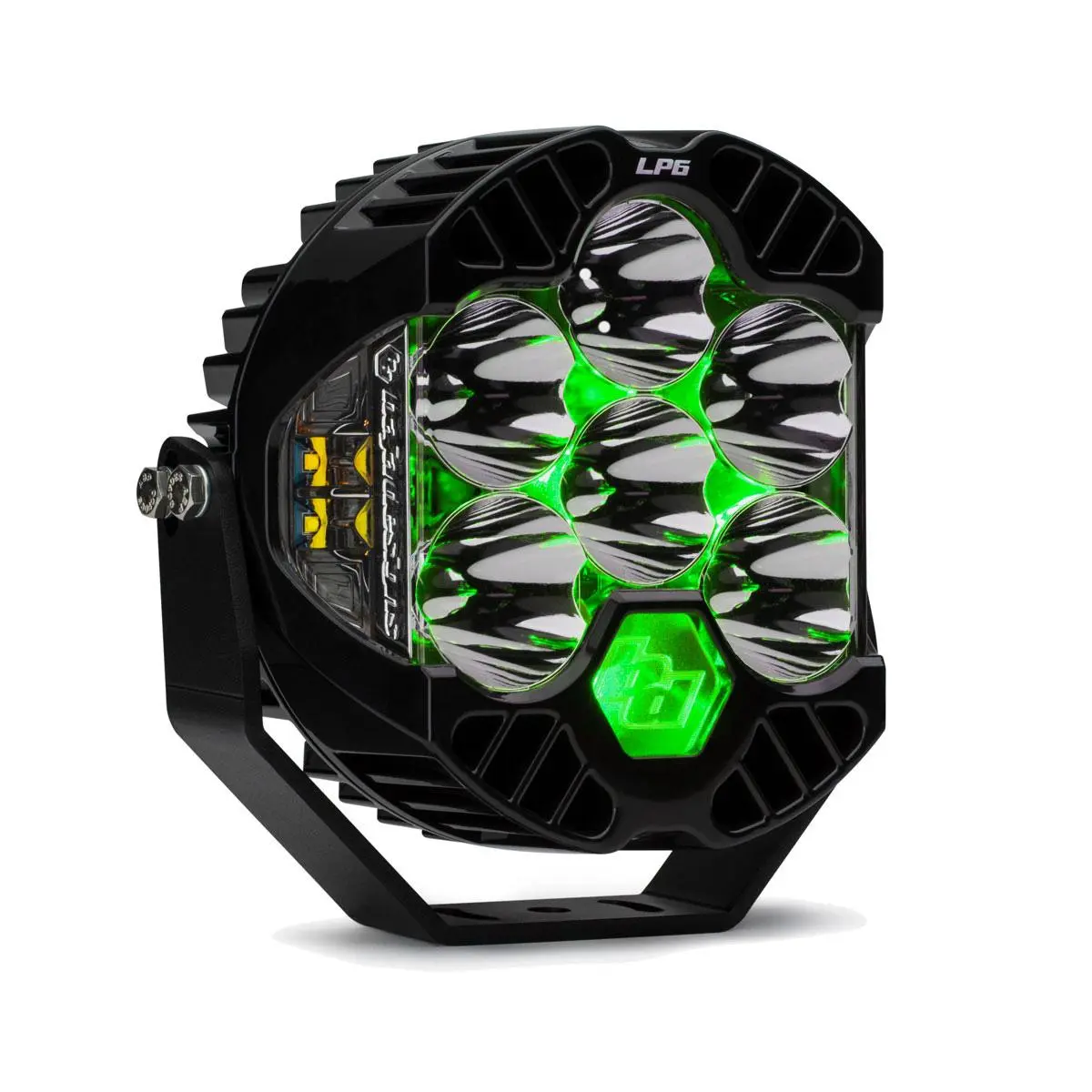 LP6 Pro LED Auxiliary Light Pod - Universal Clear Lens With Green Backlight — view 1