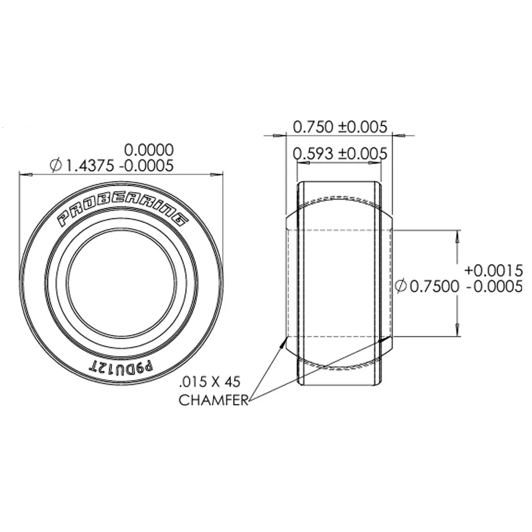 Pro 9 Series Spherical Bearing | .75" Bore x 1.4375" Race | 4140 Alloy Steel — view 2