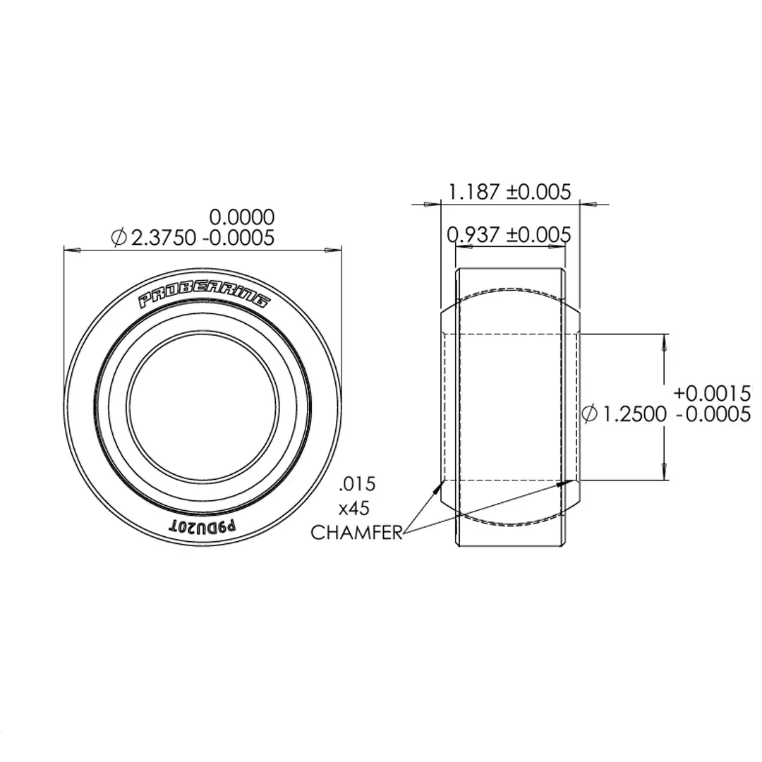 Pro 9 Series Spherical Bearing | 1.25" Bore x 2.375" Race | 4140 Alloy Steel — view 2