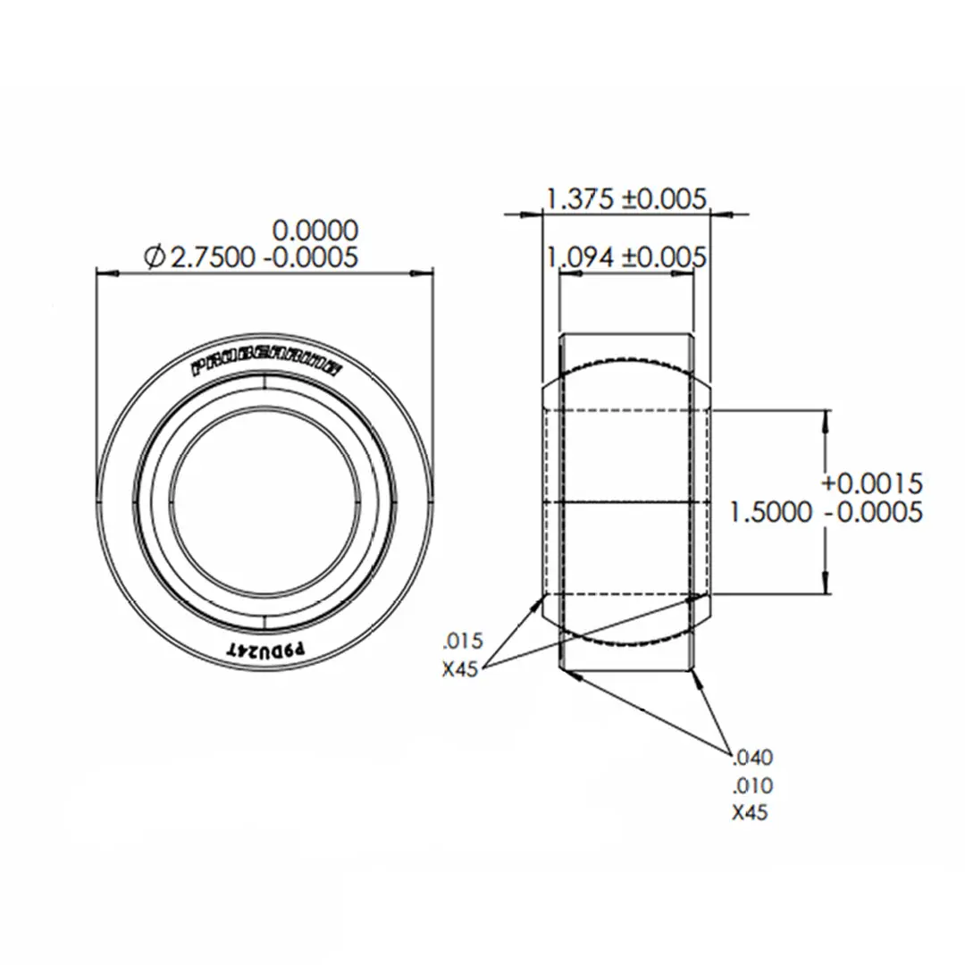 Pro 9 Series Spherical Bearing | 1.5" Bore x 2.75" Race | 4140 Alloy Steel — view 2