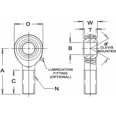 RSMX-12T Right Hand Thread Rod End (7/8" Thread 3/4" Hole) — view 5